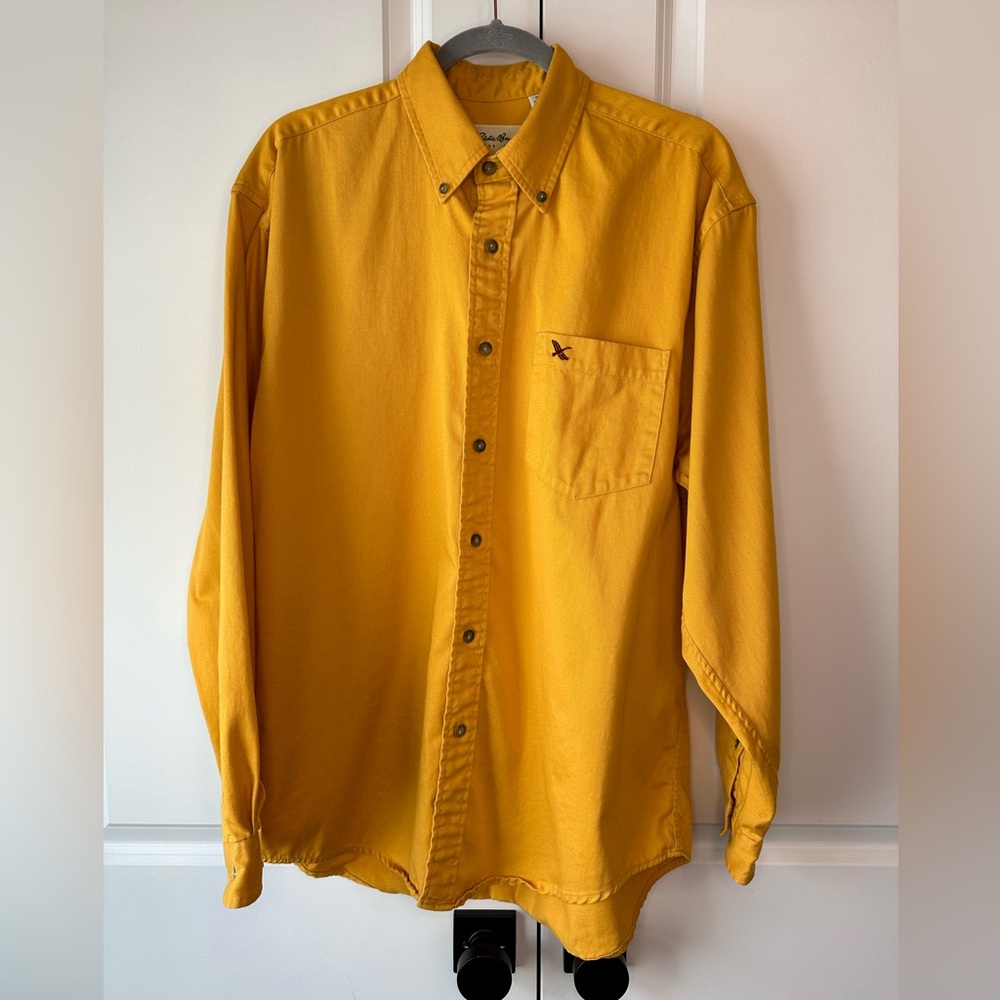 Vintage Eddie Bauer Men’s Yellow Button Down Shirt Made in USA Size Medium